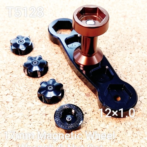 [ T5128 ] 17mm Magnetic T-type Wheel Wrench + 17mm Nut 4pcs Set [ MINGYANG] 휠너트,휠렌치